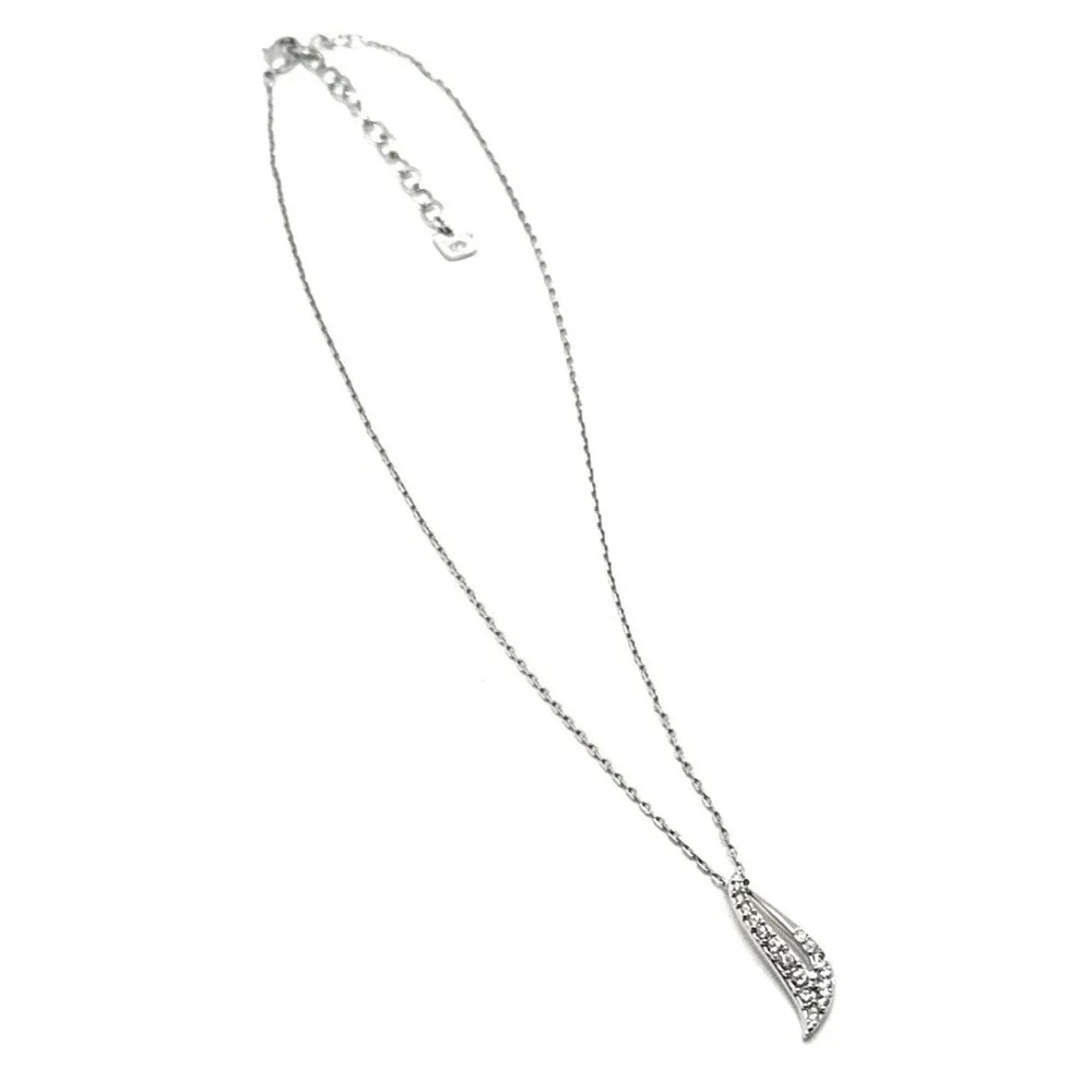 Swarovski Crystal Abstract Pendant Necklace Silver Rhodium Plated 15